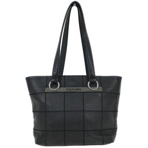 Chanel Black Calfskin Chocobar Tote Bag
